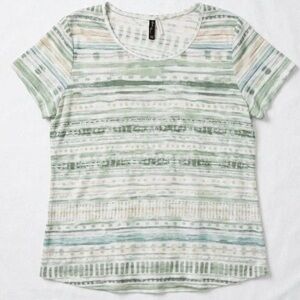 North River green and white striped short sleeve top Size XL #striped #summer